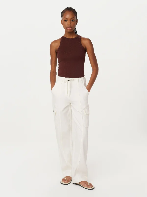 The Annie Loose Cargo Pant in White