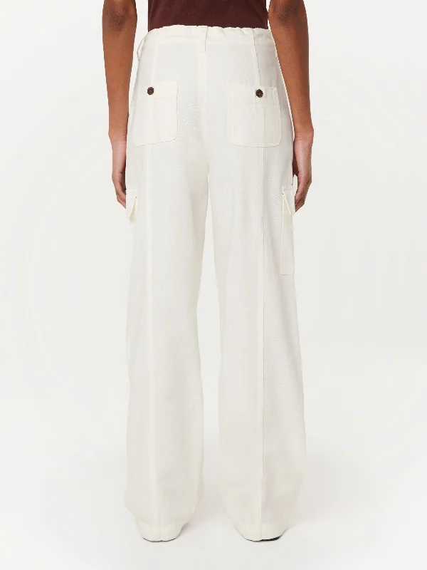 The Annie Loose Cargo Pant in White