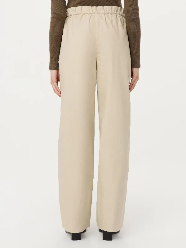 The Annie Paper Bag Loose Pant in Light Beige