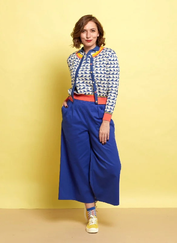 Edith Cropped Trousers - Blue Workwear