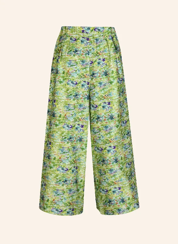 Edith Culotte Trousers - Green Reflections