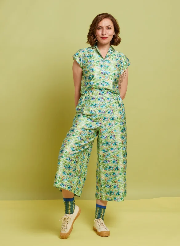 Edith Culotte Trousers - Green Reflections