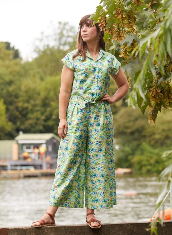 Edith Culotte Trousers - Green Reflections