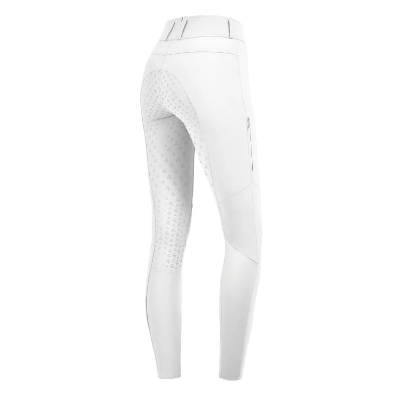 ELT Ladies High Waist Full Seat Silicone Breeches Hella White