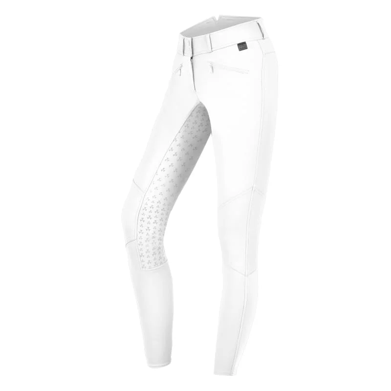 ELT Ladies High Waist Full Seat Silicone Breeches Hella White