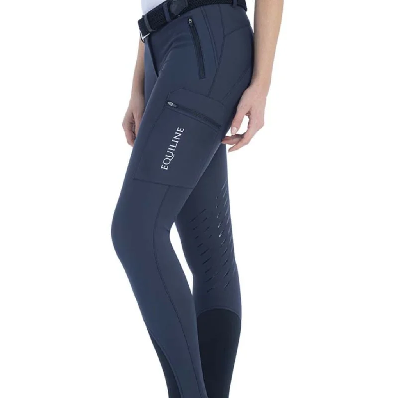 Equiline Ladies Knee Grip Breeches ChantalC Navy