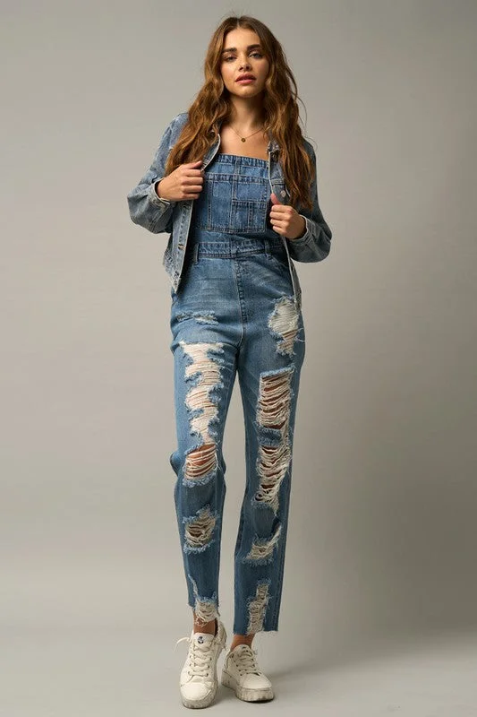 HEAVY DISTRESSED STRAIGHT FIT OVERALL