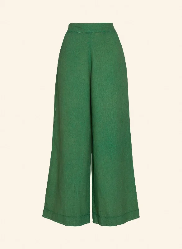 Josephine Trousers - Green Linen