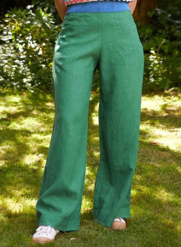 Josephine Trousers - Green Linen