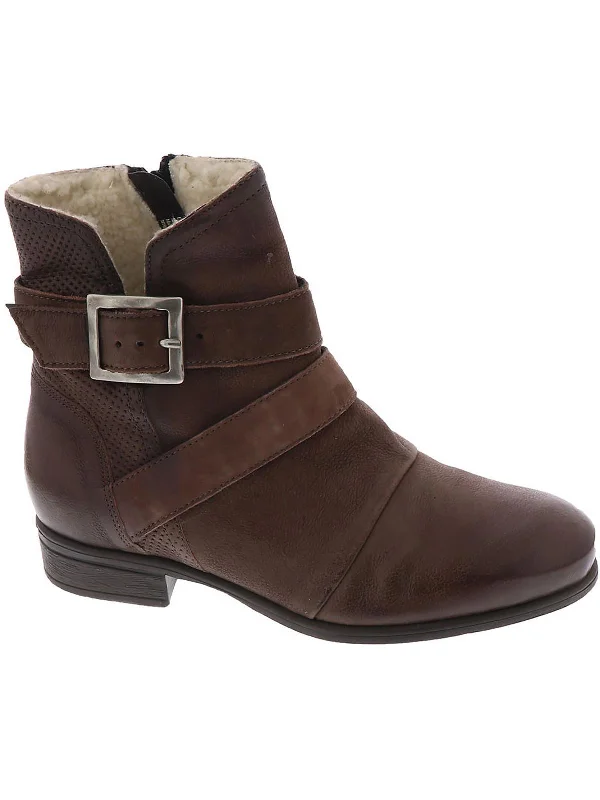 Sabel Womens Leather Fleece Lined Ankle Boots