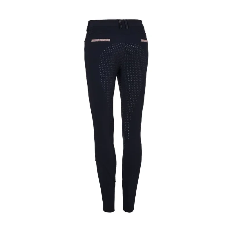 Samshield Ladies Full Seat Breeches Diane Navy With Rose Gold Crystals