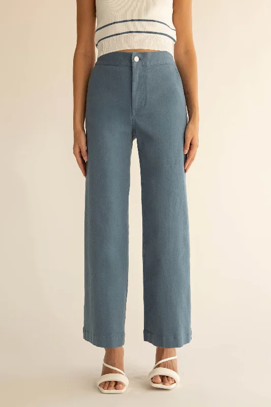 LONG LENGTH 30"" TWILL WIDE LEG PANT