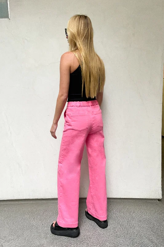 LONG LENGTH 30"" TWILL WIDE LEG PANT