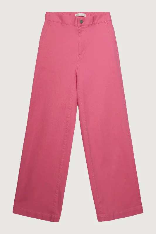 LONG LENGTH 30"" TWILL WIDE LEG PANT