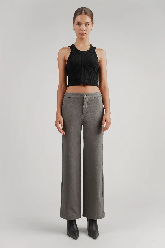 LONG LENGTH 30"" TWILL WIDE LEG PANT