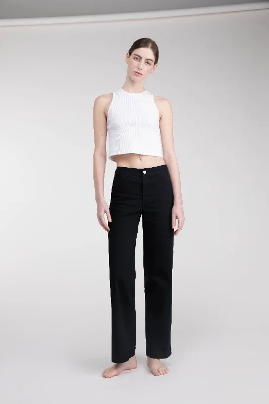 LONG LENGTH 30"" TWILL WIDE LEG PANT