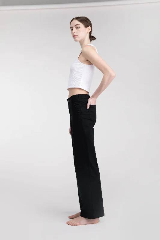 LONG LENGTH 30"" TWILL WIDE LEG PANT