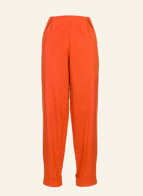 Wilma Trousers - Hot Coral Red