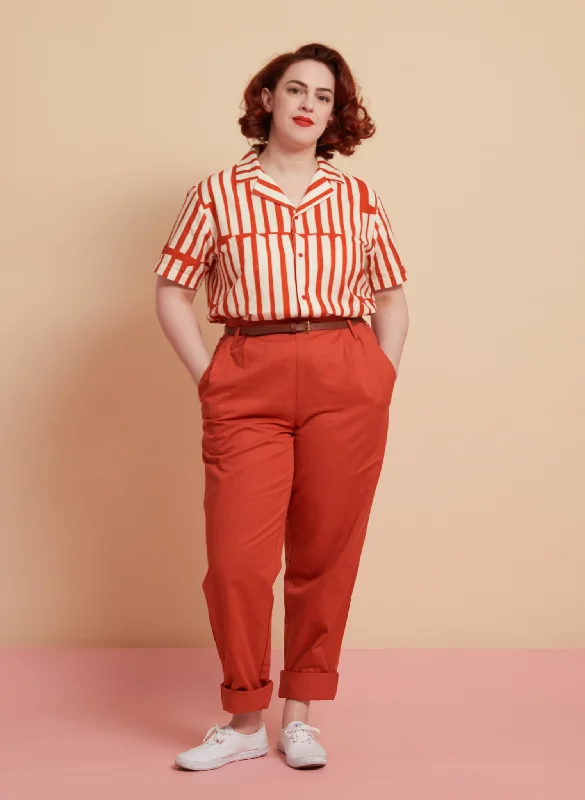 Wilma Trousers - Hot Coral Red