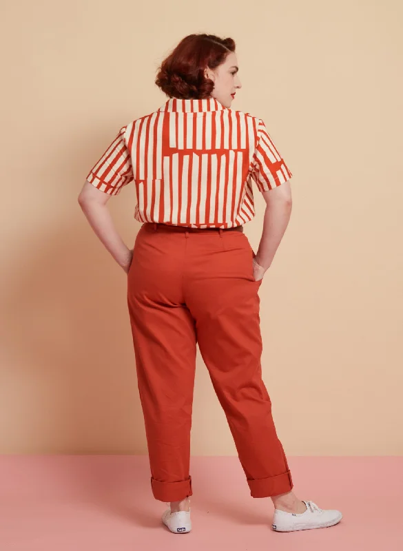 Wilma Trousers - Hot Coral Red