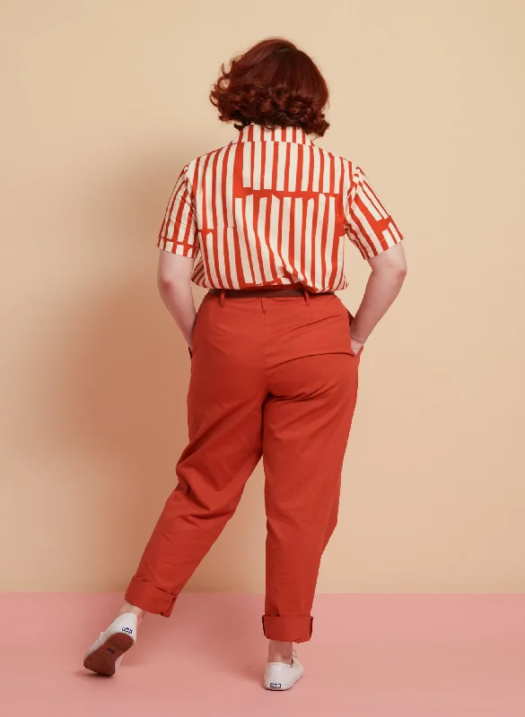 Wilma Trousers - Hot Coral Red