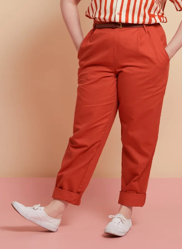 Wilma Trousers - Hot Coral Red