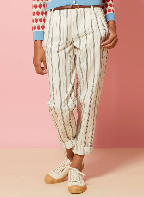 Wilma Trousers - Cotton Nautical Stripe