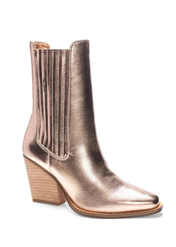 Women's Cali Metallic Bootie In Copper