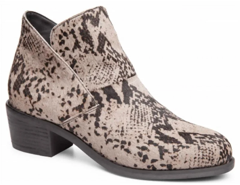 Zest Cool Snake Ankle Booties In Grey