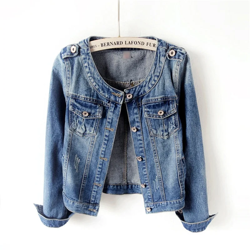 FashionSierra - DenimLong Sleeve Casual Jacket