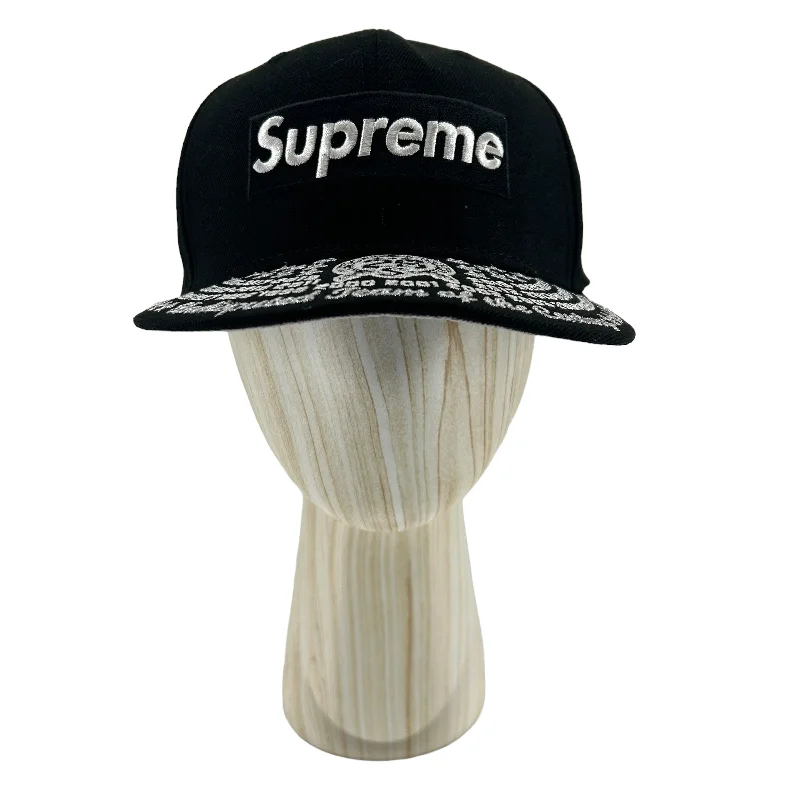 Supreme/Cap/7 3/8/Black/Polyester/All Over Print/