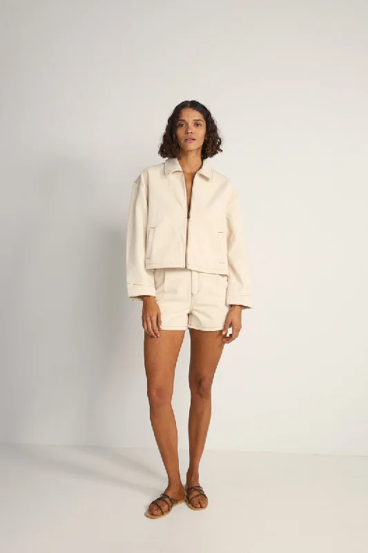 Capri Cropped Jacket Natural