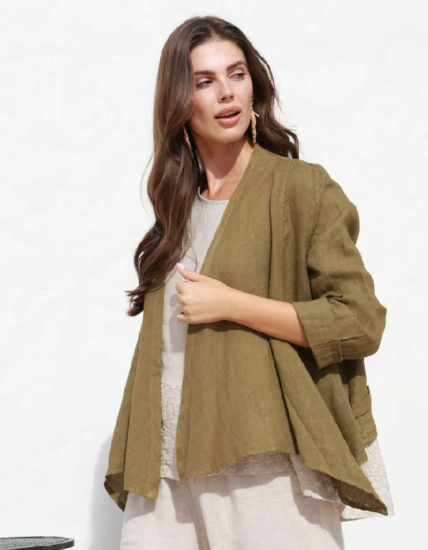 Gilda Linen Jacket Olive