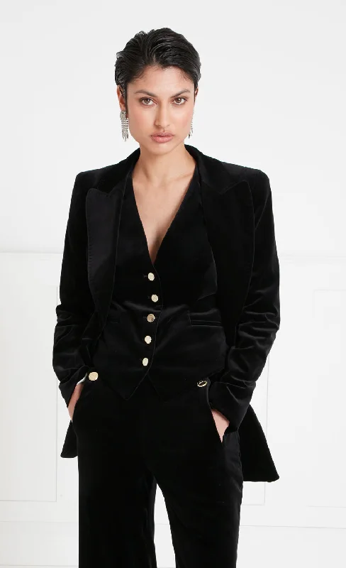 Clove Velvet Jacket - Black