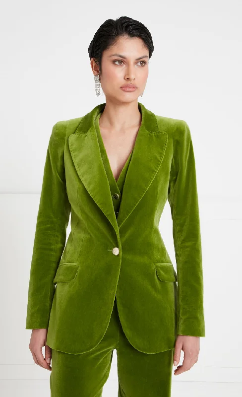 Clove Velvet Jacket - Chartreuse