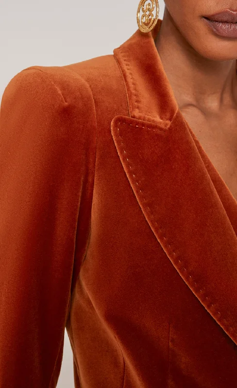 Clove Velvet Jacket - Rust