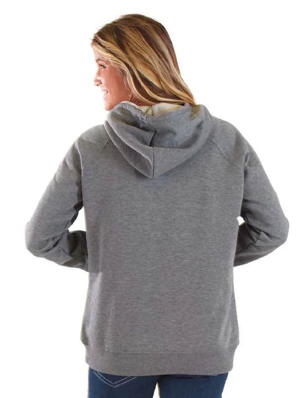 Cowgirl Tuff Womens Barrel Racing Grey Poly/Rayon Hoodie