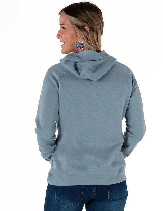 Cowgirl Tuff Womens Believe Junior Fit Light Blue Poly/Rayon Hoodie