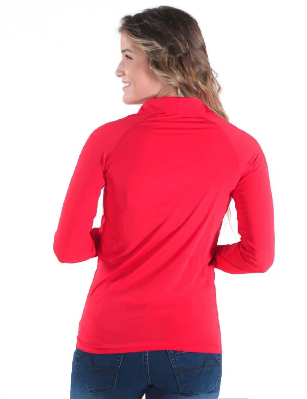 Cowgirl Tuff Womens Cooling UPF Bright Red Nylon Softshell Jacket