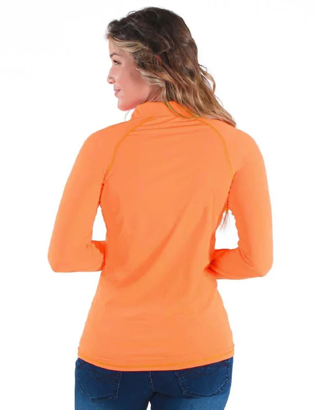 Cowgirl Tuff Womens Cooling UPF Tangerine Nylon Softshell Jacket