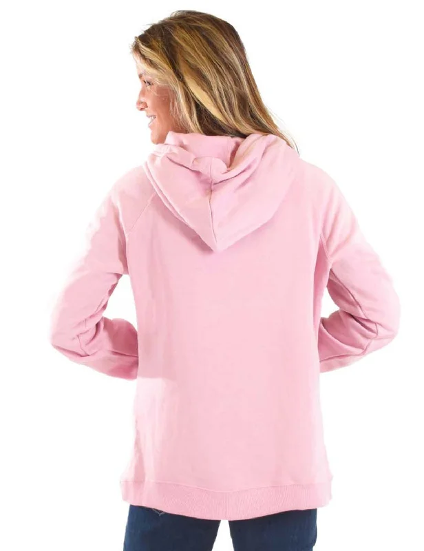 Cowgirl Tuff Womens Gray Believe Pink Poly/Rayon Hoodie