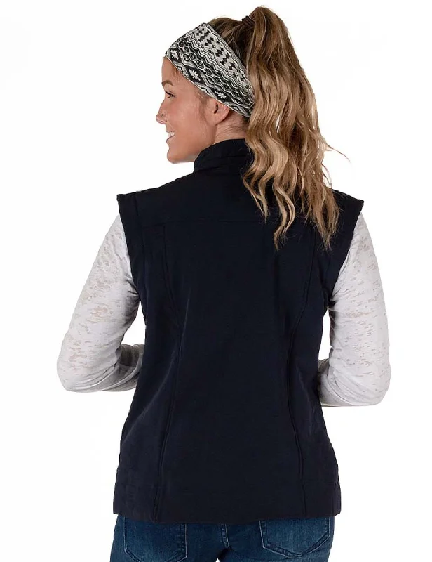 Cowgirl Tuff Womens Stretch Navy Nylon Softshell Vest