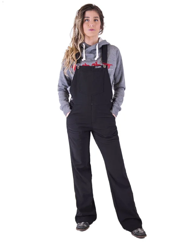 Cowgirl Tuff Womens Work Hard Play Hard Black Nylon Fashion Overall