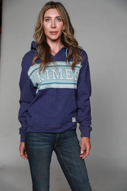 Kimes Ranch Womens North Star Hoodie Marine Blue Cotton Blend L/S