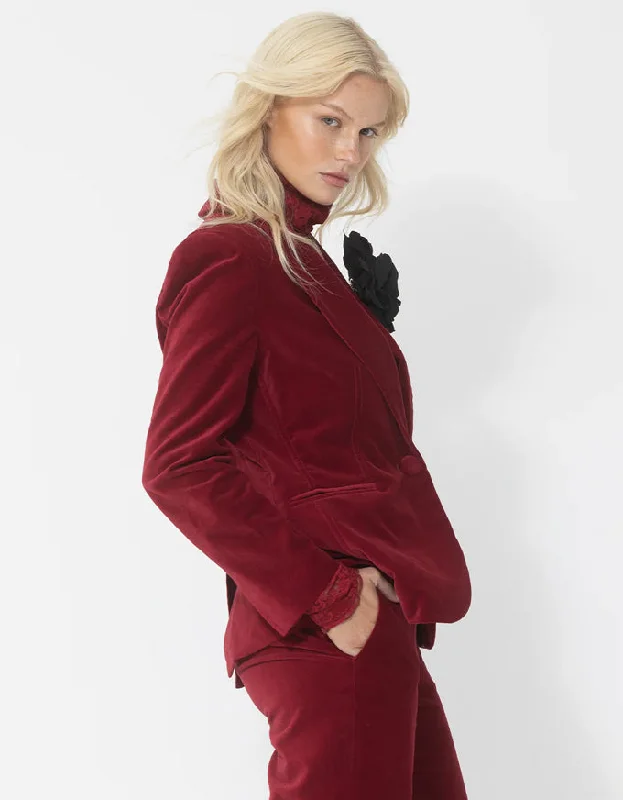 Ringmaster Velvet Blazer Ruby