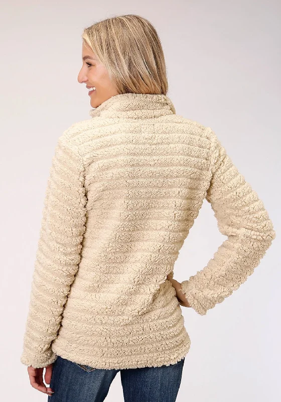 Roper Womens Cream Polyester Faux Mink Fleece Jacket