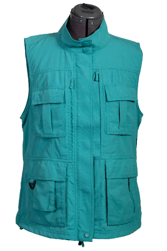 Scully Womens Teal Nylon Multi-Pocket Vest