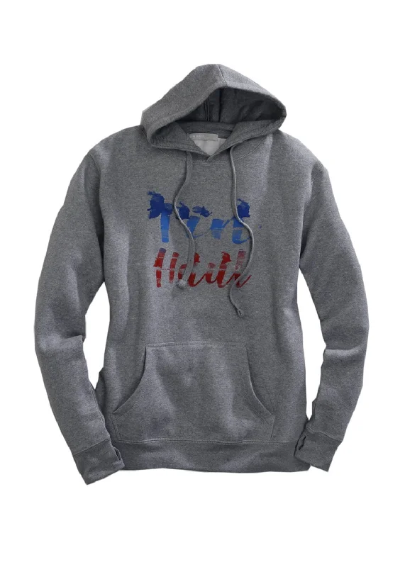 Tin Haul Womens Grey Cotton Blend Water Color Script Hoodie